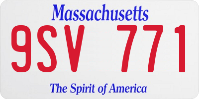 MA license plate 9SV771
