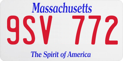 MA license plate 9SV772