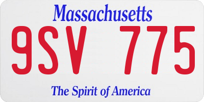 MA license plate 9SV775