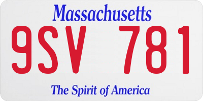 MA license plate 9SV781