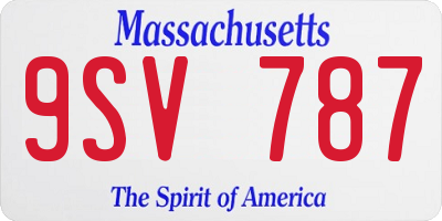 MA license plate 9SV787