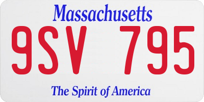 MA license plate 9SV795