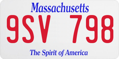MA license plate 9SV798