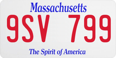 MA license plate 9SV799