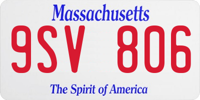 MA license plate 9SV806
