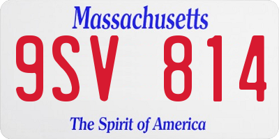 MA license plate 9SV814