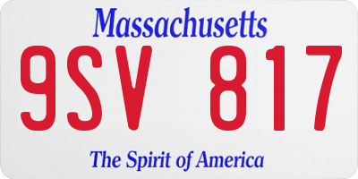 MA license plate 9SV817