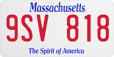 MA license plate 9SV818