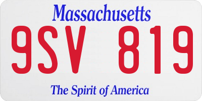 MA license plate 9SV819