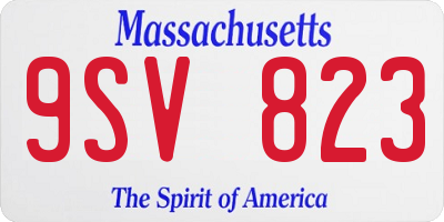 MA license plate 9SV823