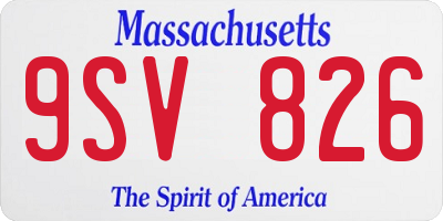 MA license plate 9SV826