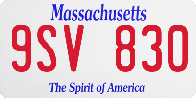 MA license plate 9SV830