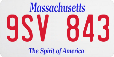 MA license plate 9SV843