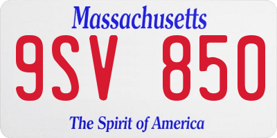 MA license plate 9SV850