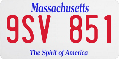 MA license plate 9SV851