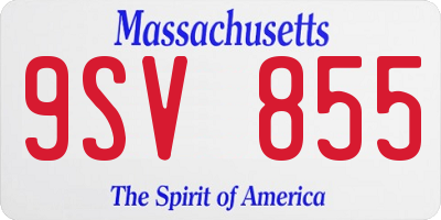 MA license plate 9SV855