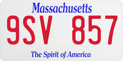 MA license plate 9SV857