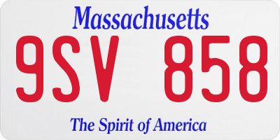 MA license plate 9SV858