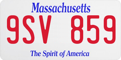 MA license plate 9SV859