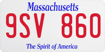 MA license plate 9SV860