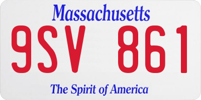MA license plate 9SV861