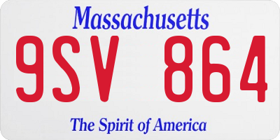 MA license plate 9SV864