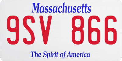 MA license plate 9SV866
