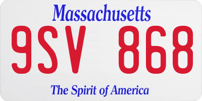 MA license plate 9SV868