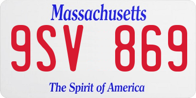 MA license plate 9SV869
