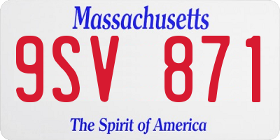 MA license plate 9SV871