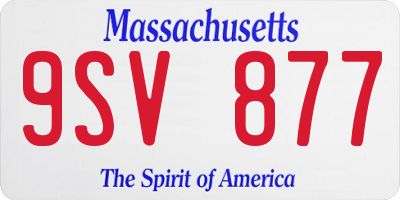 MA license plate 9SV877