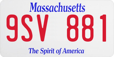 MA license plate 9SV881