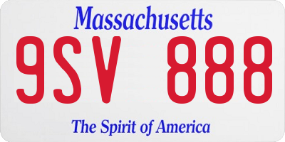 MA license plate 9SV888