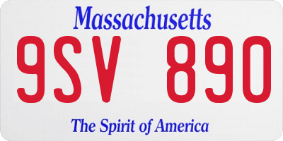 MA license plate 9SV890