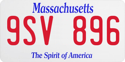 MA license plate 9SV896