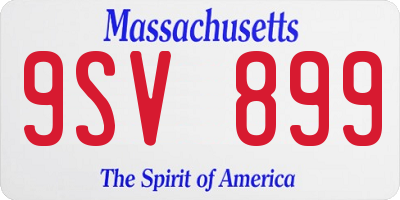 MA license plate 9SV899