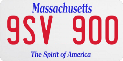 MA license plate 9SV900
