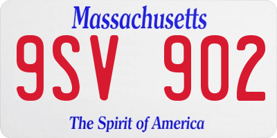 MA license plate 9SV902