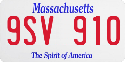 MA license plate 9SV910