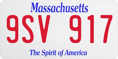 MA license plate 9SV917