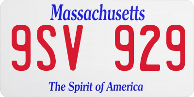 MA license plate 9SV929