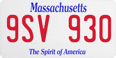 MA license plate 9SV930