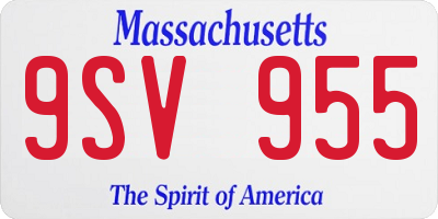 MA license plate 9SV955