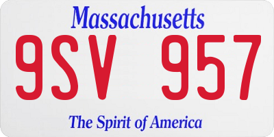 MA license plate 9SV957