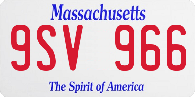MA license plate 9SV966