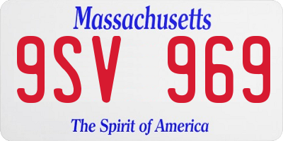 MA license plate 9SV969