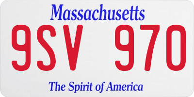 MA license plate 9SV970