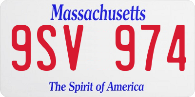 MA license plate 9SV974