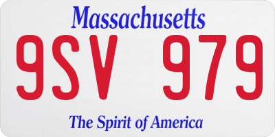 MA license plate 9SV979