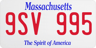 MA license plate 9SV995